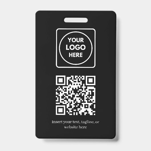 Schwarzer QR-Code | Modernes Business-Logo-Design Ausweis (Vorderseite)