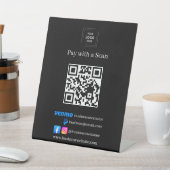 Schwarzer QR-Code-Scan-Mich-Geschäftswebsite-Socke Sockelschild (In SItu)