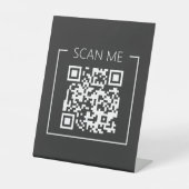 Schwarzer QR-Code Scanne Mich Geschäft Sockelschild (Vorderseite)