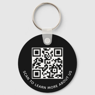 Schwarzer QR-Code-Schlüsselanhänger mit individuel Schlüsselanhänger