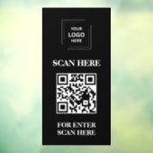 Schwarzer QR-Code-Zugangskontroll-Aufkleber für Tü Fensteraufkleber (Blatt 3)