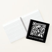 Schwarzer QR | Minimalistisches Scan-Me-Design Notizblock (Innenseite)