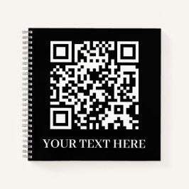 Schwarzer QR | Minimalistisches Scan-Me-Design Notizblock