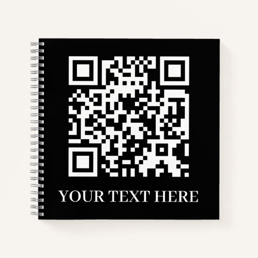 Schwarzer QR | Minimalistisches Scan-Me-Design Notizblock (Vorderseite)