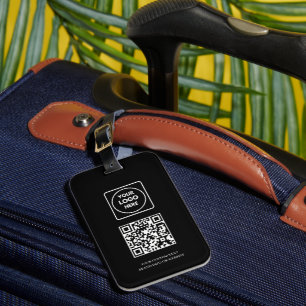 Schwarzer QR Professionelles Geschäftslogo ID Gepäckanhänger