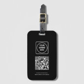 Schwarzer QR | Professionelles Geschäftslogo ID Gepäckanhänger (Vorderseite Vertikal)