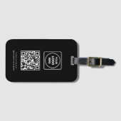 Schwarzer QR | Professionelles Geschäftslogo ID Gepäckanhänger (Vorderseite (Horizontal))
