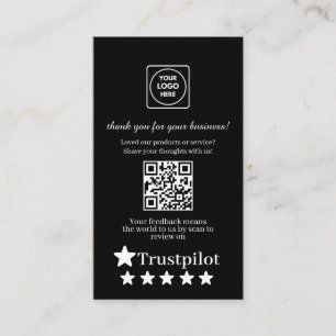 Schwarzer QR   Trustpilot Bewertungen Individuelle Visitenkarte