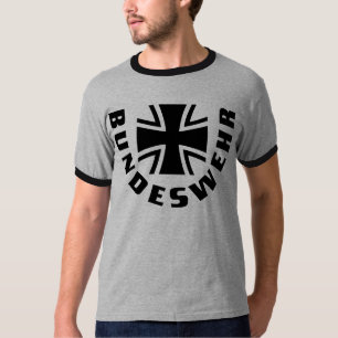 Schwarzer QuerT - Shirt Bundeswehrs Kreuz Schwarz