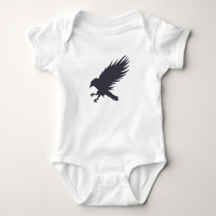 Schwarzer Rabe fliegen - Hintergrundfarbe auswähl Baby Strampler
