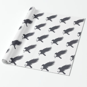 Schwarzer Rabe fliegen - Hintergrundfarbe auswähle Geschenkpapier