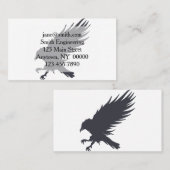 Schwarzer Rabe fliegen - Hintergrundfarbe auswähle Visitenkarte (Vorne/Hinten)