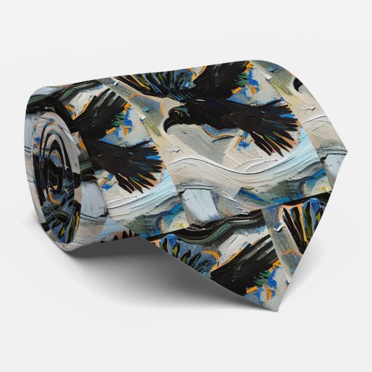 Schwarzer Rabe Krawatte (Gerollt)