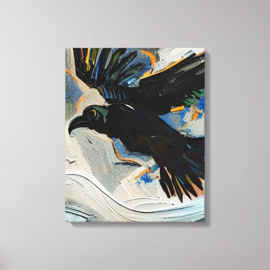 Schwarzer Rabe Leinwanddruck (Vorderseite)