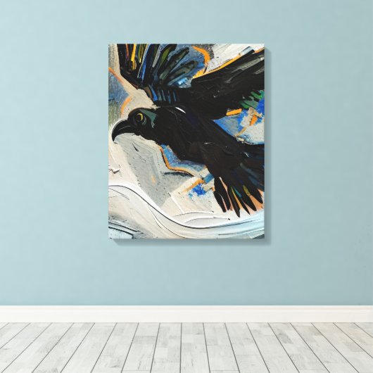 Schwarzer Rabe Leinwanddruck (Insitu (Holzboden))