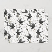 Schwarzer Rabe, Mond und wild lebende Pflanze Hexe Postkarte (Vorne/Hinten)