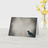 Schwarzer Raben-gotische Gruß-Karte Karte (Gelbe Blume)