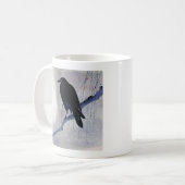 Schwarzer Raben-Vogel Kaffeetasse (Vorderseite Links)