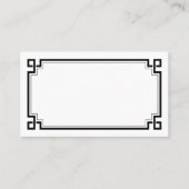 Schwarzer Rahmen Art Deco White Wedding Place Name Platzkarte (Vorderseite)