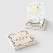 Schwarzer Rahmen für individuell anpassbare Hochze Steinuntersetzer (Seitenansicht)