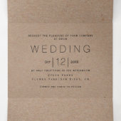 Schwarzer Rahmen, Initials monogramm Kraftpapier H Dreifach Gefaltete Einladung (Innenseite Mitte)