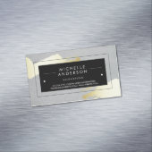 Schwarzer Rahmen / Moderne Bürste Magnetische Visitenkarte (Beispiel)