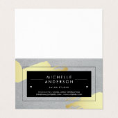 Schwarzer Rahmen / Moderne Bürste Visitenkarten (Außenseite Aufgefaltet)