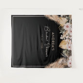 Schwarzer Rahmen Pampas Grass Brautparty Hintergru Wandteppich (Vorderseite (Horizontal))
