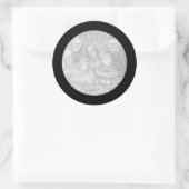 Schwarzer Rahmen Runder Aufkleber (Tasche)