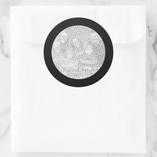 Schwarzer Rahmen Runder Aufkleber (Tasche)