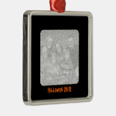 Schwarzer Rahmen Silbernes Ornament (Rechts)