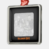 Schwarzer Rahmen Silbernes Ornament (Links)