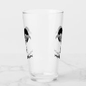 Schwarzer Ram mit Twisted Horns Silhouette Monogra Glas (Links)