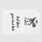 Schwarzer Raptor Antiker Terror des Dinosauriers Golfhandtuch (Horizontal)