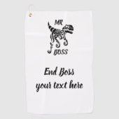 Schwarzer Raptor Antiker Terror des Dinosauriers Golfhandtuch (Vorderseite)