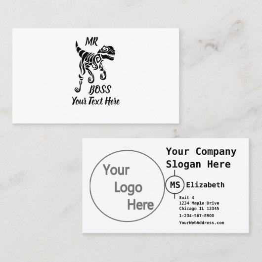 Schwarzer Raptor Visitenkarte (Vorne/Hinten)