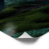 Schwarzer Rasen und Totem Pole Kunst und Kultur Poster (Ecke)