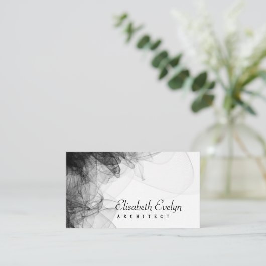 Schwarzer Rauchhintergrund Visitenkarte (Stehend Vorderseite)