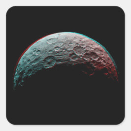 Schwarzer Raum und Planet im Sonnensystem. Astrono Quadratischer Aufkleber