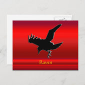 Schwarzer Raven mit Bossausdruck auf rotem Chromef Postkarte (Vorne/Hinten)