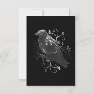 Schwarzer Raven mit Filigree-Blätter Odin Wikings  RSVP Karte