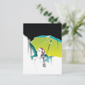 Schwarzer Regen Postkarte (Stehend Vorderseite)