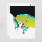 Schwarzer Regen Postkarte (Vorne/Hinten)