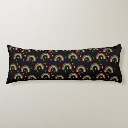 Schwarzer Regenbogen Balloons Girl-Party Kissen (Vorderseite)