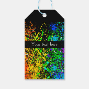 Schwarzer Regenbogen Farb-Spritzer Farbige Geschenkanhänger