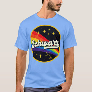 Schwarzer Regenbogen im Vintagen Weltraum T-Shirt