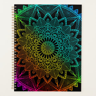 Schwarzer Regenbogen-Mandala  Planer