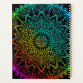 Schwarzer Regenbogen-Mandala Planer (Rückseite)