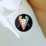 Schwarzer Regenbogen Personalisierte Trauzeugen Ga Button<br><div class="desc">Black Rainbow Personalisierte Trauzeugen Gay Pride Hochzeit</div>