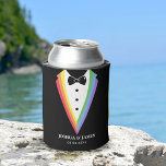 Schwarzer Regenbogen Personalisierte Trauzeugen Ga Dosenkühler<br><div class="desc">Schwarzer Regenbogen Personalisierte Trauzeugen Gay Pride Cooler</div>